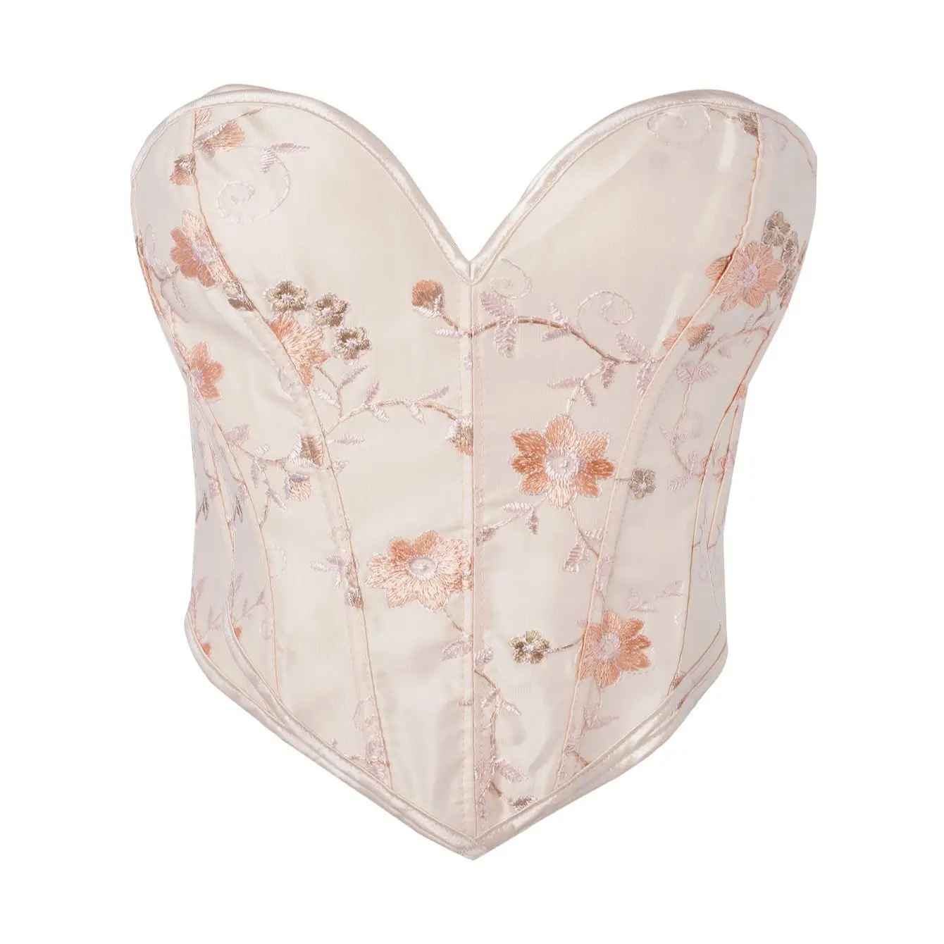 Satin Floral Embroidery Bustier Waist Shaping Corset for Women
Satin Floral Embroidery Bustier Waist Shaping Corset for Women