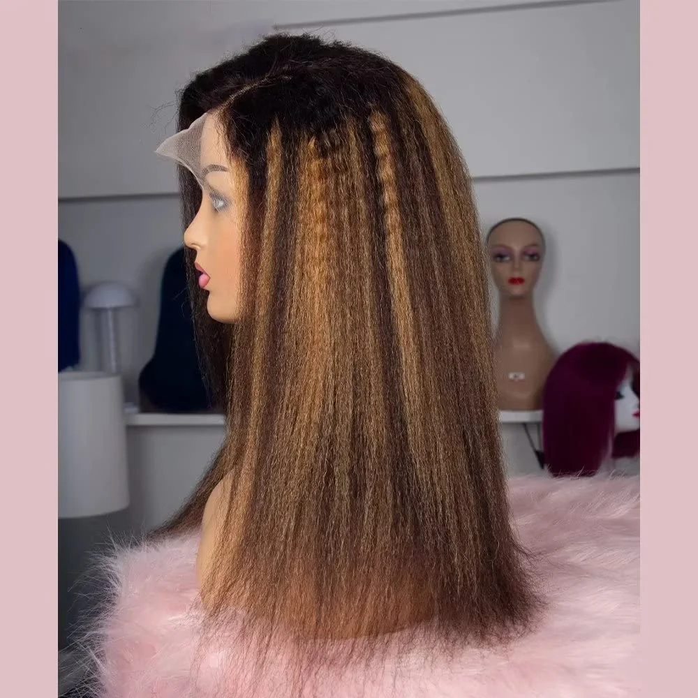 Soft Highlight Brown Blonde Glueless Yaki 30inch Long Kinky Straight Lace Front Wig For Black Women Baby Hair Preplucked
Soft Highlight Brown Blonde Glueless Yaki 30inch Long Kinky Straight Lace Front Wig For Black Women Baby Hair Preplucked