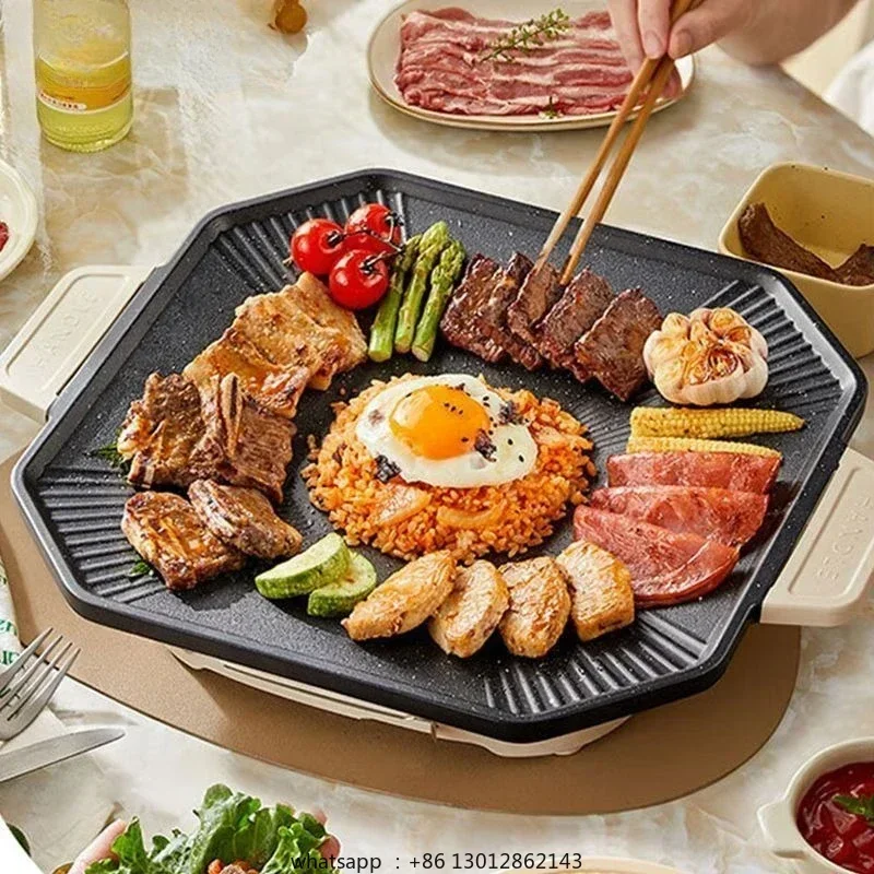 Восьмиугольный электрический гриль, мощный гриль, многофункциональный большой бытовой бездымный гриль
Восьмиугольный электрический гриль, мощный гриль, многофункциональный большой бытовой бездымный гриль