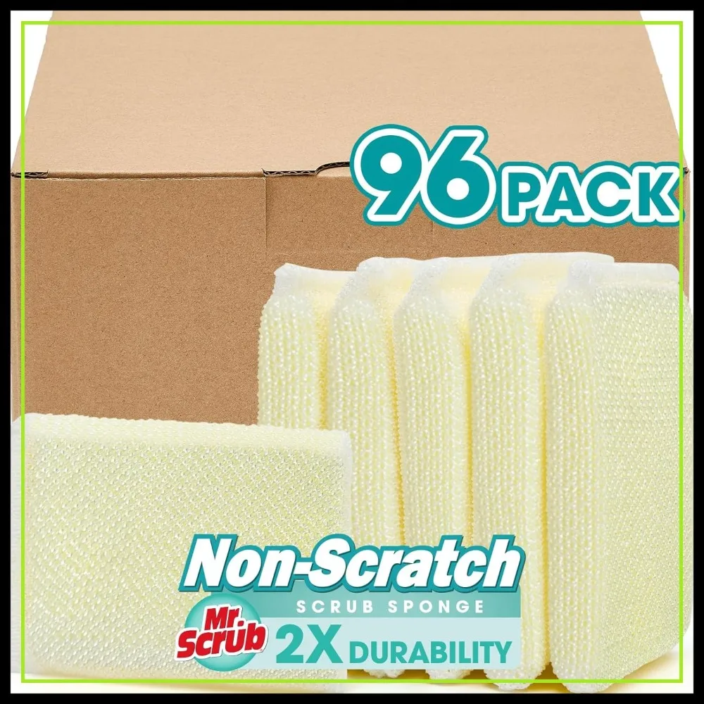 96 Pcs Kitchen Sponges Scouring Pads, Dish Scrub Sponge for Cleaning Pots Pans Sink, Dishwashing Soap Dispenser Brush Set
96 Pcs Kitchen Sponges Scouring Pads, Dish Scrub Sponge for Cleaning Pots Pans Sink, Dishwashing Soap Dispenser Brush Set