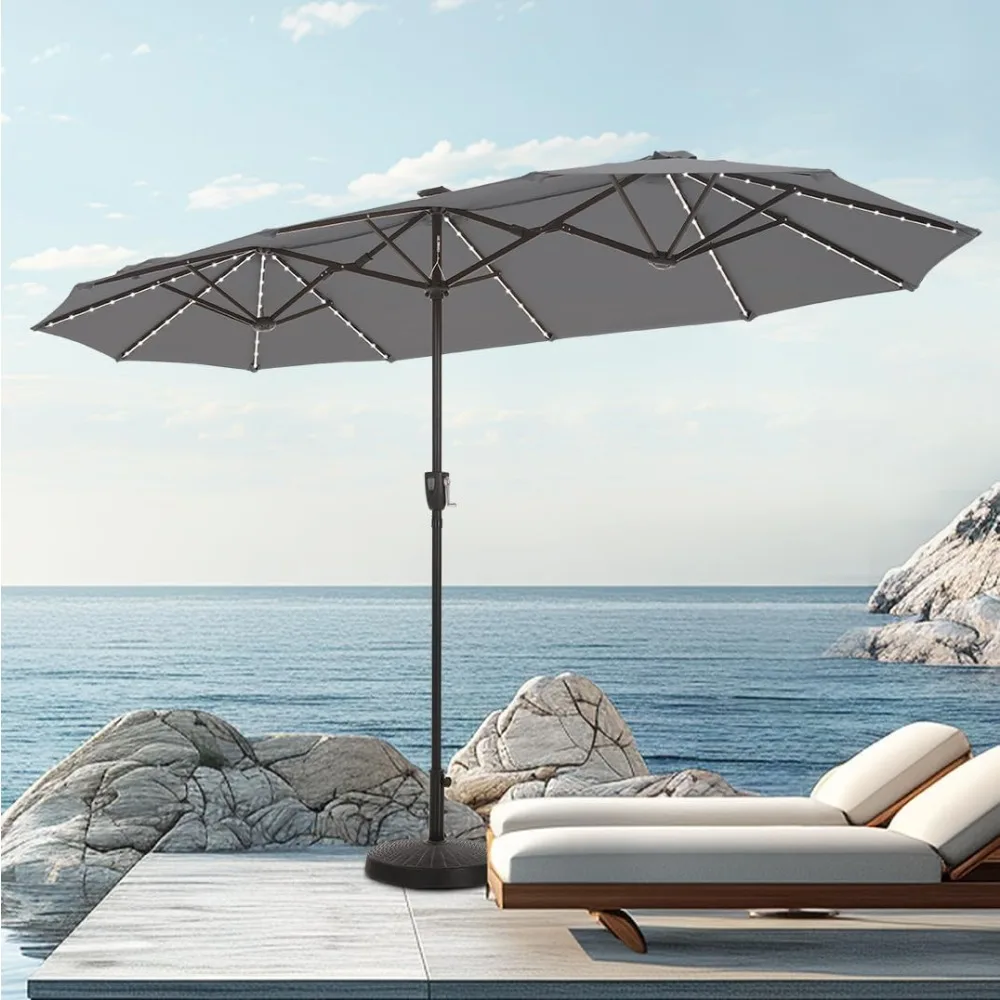 13ft Large Patio Umbrella with Solar Lights, Double-Sided Outdoor Market Rectangle Umbrella with 120 PCS LED Lights
13ft Large Patio Umbrella with Solar Lights, Double-Sided Outdoor Market Rectangle Umbrella with 120 PCS LED Lights