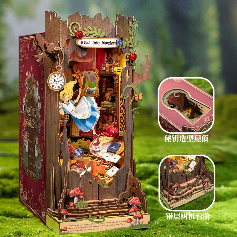 Fall into Wonder DIY Book Nook Kit with LED Lights, Miniature House Puzzle Bookend, Bookshelf Decor Craft Gift
Fall into Wonder DIY Book Nook Kit with LED Lights, Miniature House Puzzle Bookend, Bookshelf Decor Craft Gift