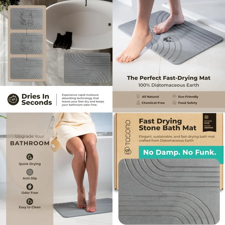 Stone Bath Mat Diatomaceous Earth Shower Mat Non-Slip Super Absorbent Diatomite Stone Bath Mats for Bathroom Floor Quick Drying
Stone Bath Mat Diatomaceous Earth Shower Mat Non-Slip Super Absorbent Diatomite Stone Bath Mats for Bathroom Floor Quick Drying