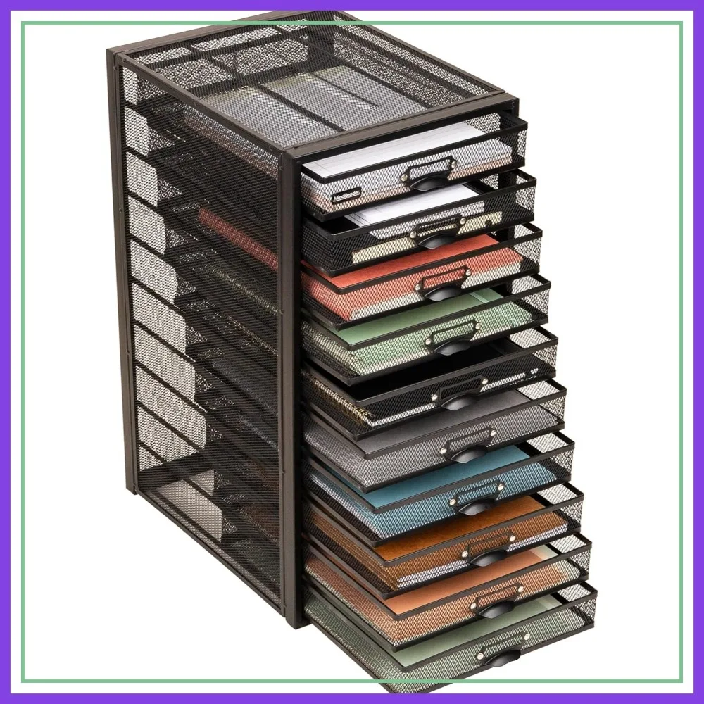 10-Drawer Desk Organizer for Office Supplies, Crafts, Mail Sorting & More, Metal Mesh, Black
10-Drawer Desk Organizer for Office Supplies, Crafts, Mail Sorting & More, Metal Mesh, Black