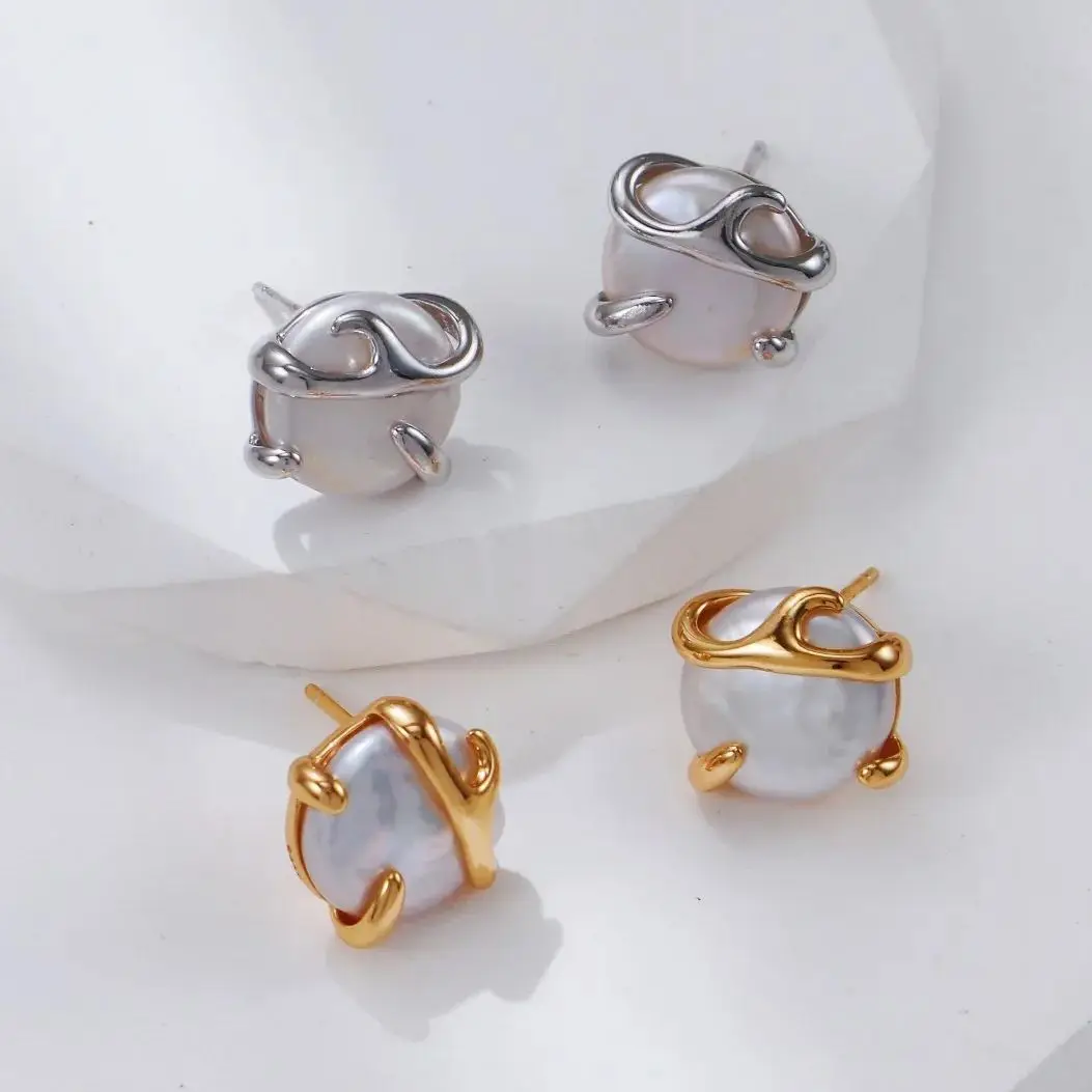 Потрясающие серьги с жемчугом в стиле барокко, натуральный пресноводный жемчуг на пуговицах, серебро 925, винтажные продвинутые модные жемчужные украшения, подарок для женщин 
Потрясающие серьги с жемчугом в стиле барокко, натуральный пресноводный жемчуг на пуговицах, серебро 925, винтажные продвинутые модные жемчужные украшения, подарок для женщин