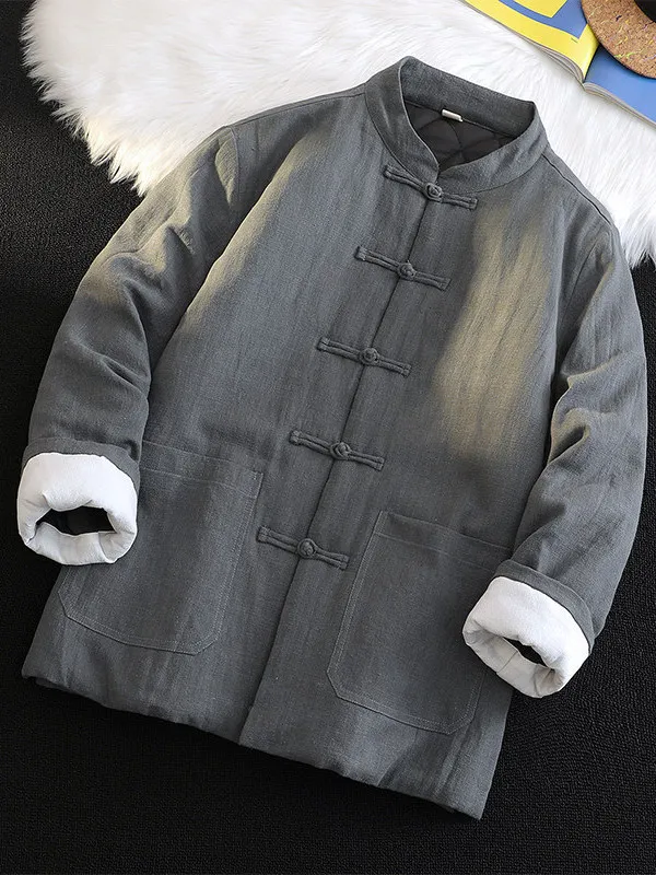 Men's Cotton Padded Jaet Retro Tang Costume Winter Thiened Stand Collar Button Closure Large Size Cotton Linen Warm Coat
Men's Cotton Padded Jaet Retro Tang Costume Winter Thiened Stand Collar Button Closure Large Size Cotton Linen Warm Coat