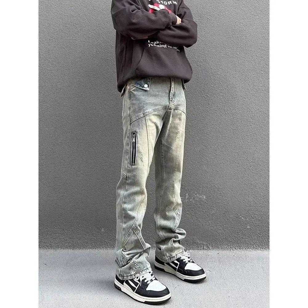 American style street washed distressed jeans for men's autumn and winter straight leg loose fitting high street jeans for men
American style street washed distressed jeans for men's autumn and winter straight leg loose fitting high street jeans for men