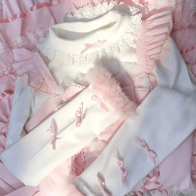 Women Lolita Half High Collar Tops Y2k Grunge Sweet Slim Fit Lace Winter Tees Fur Patchwork Aesthetic Kawaii Cute Bow T-shirt
Women Lolita Half High Collar Tops Y2k Grunge Sweet Slim Fit Lace Winter Tees Fur Patchwork Aesthetic Kawaii Cute Bow T-shirt