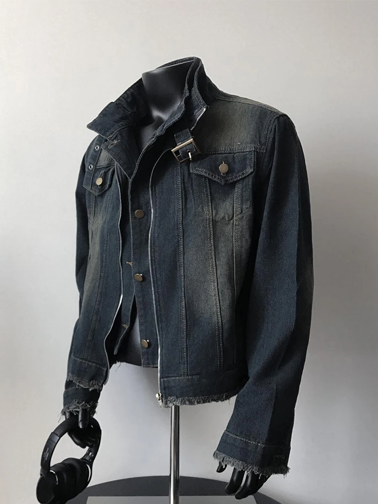 Retro American Waed ort Denim Jaet Men's Spring Autumn High Sensation Cool Cleanfit Stand Collar Workwear Jaet
Retro American Waed ort Denim Jaet Men's Spring Autumn High Sensation Cool Cleanfit Stand Collar Workwear Jaet