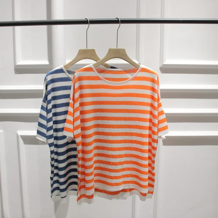 Свободный крой из ледяного шелка, тонкий трикотаж, круглый пуловер ort Sve Ne, полосатая женская футболка, повседневная, удобная, дышащая, весенняя
Свободный крой из ледяного шелка, тонкий трикотаж, круглый пуловер ort Sve Ne, полосатая женская футболка, повседневная, удобная, дышащая, весенняя