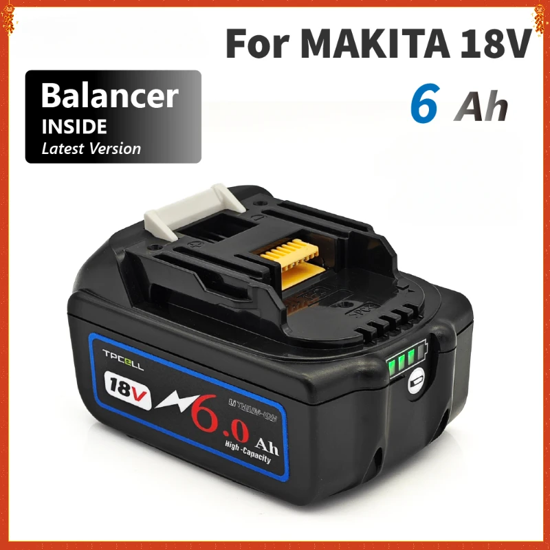 BL1860 6AH For Makita 18V Battery Power Tools Li-ion Replacement LXT BL1850 BL1840 for 18 V Screwdriver with BMS TPCELL 18V
BL1860 6AH For Makita 18V Battery Power Tools Li-ion Replacement LXT BL1850 BL1840 for 18 V Screwdriver with BMS TPCELL 18V