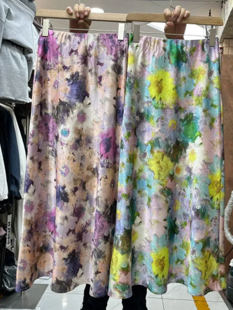 New Satin Floral Printed Long Skirts 2026 Spring Summer Trend High-waisted Elegant Faldas
New Satin Floral Printed Long Skirts 2026 Spring Summer Trend High-waisted Elegant Faldas