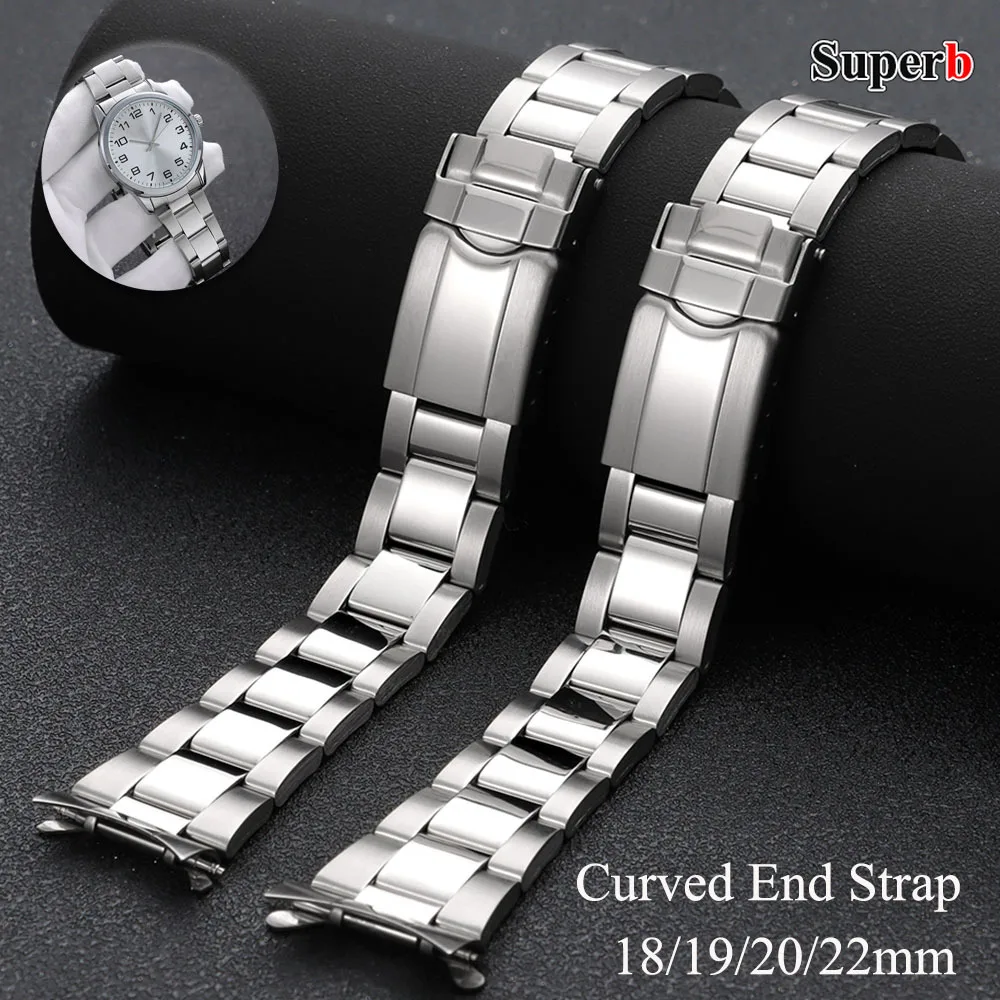 High Quality Curved End Stainless Steel Watchband 18mm 19mm 20mm22mm Straps for Seiko for Rolex Belt Men Women Watch Accessories
High Quality Curved End Stainless Steel Watchband 18mm 19mm 20mm22mm Straps for Seiko for Rolex Belt Men Women Watch Accessories