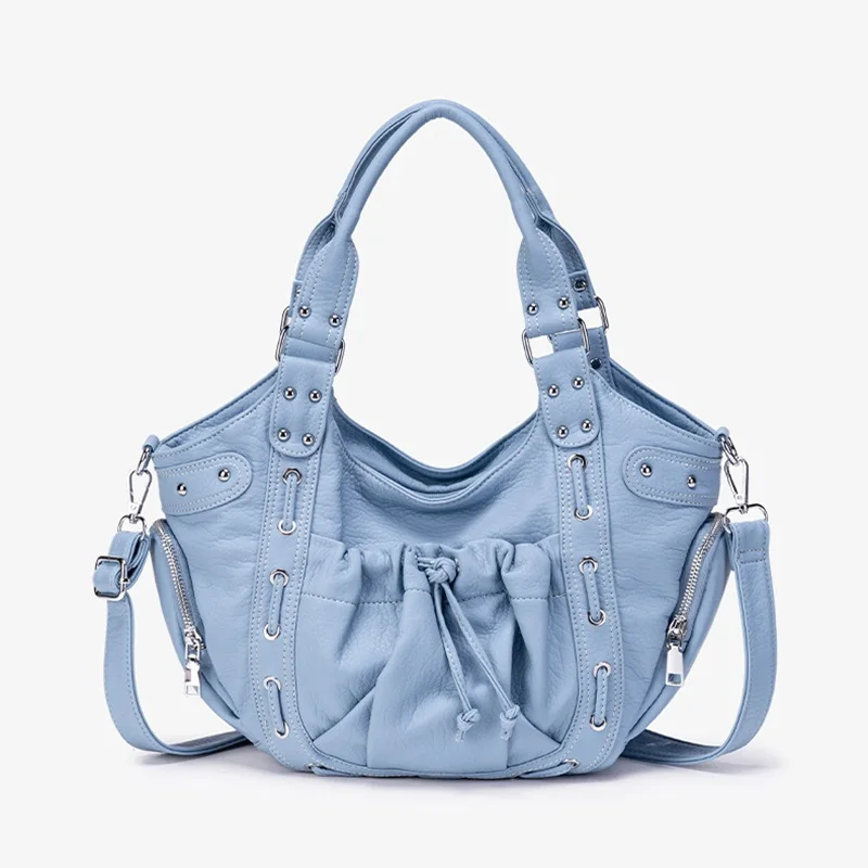 Women's Washed Leather Hobo Bag,Vintage Distressed Shoulder Handbag with Rivet,Adjustable Crossbody Strap,Large Casual Purse
Women's Washed Leather Hobo Bag,Vintage Distressed Shoulder Handbag with Rivet,Adjustable Crossbody Strap,Large Casual Purse