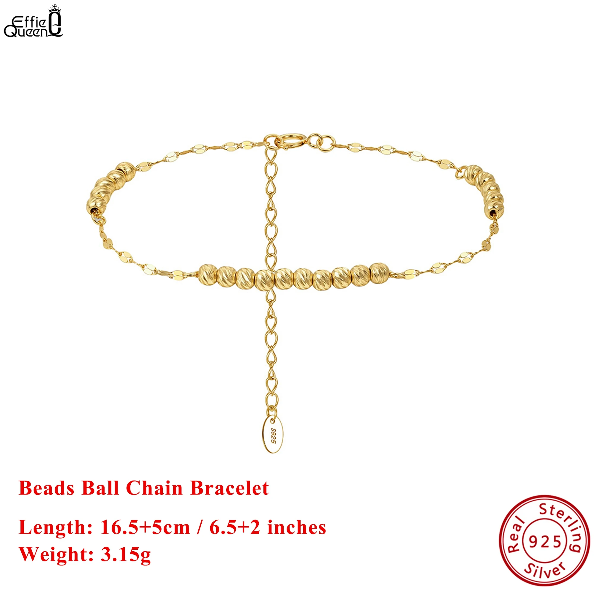 EFFIE QUEEN 925 Silver14k Gold Beads Ball Chain Bracelet Exquisite Jewelry for Men, Women Hand Chain 2025 Trend Bracelet APB11
EFFIE QUEEN 925 Silver14k Gold Beads Ball Chain Bracelet Exquisite Jewelry for Men, Women Hand Chain 2025 Trend Bracelet APB11