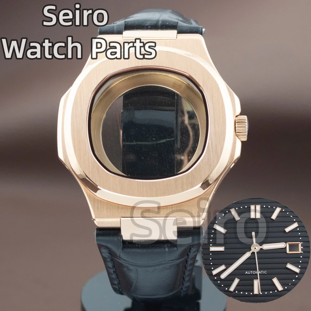 Rose Gold Nautilus Steel Watch Case Leather Strap Transparent Back Fit NH35 NH38 Movement Sapphire Crystal Men Case Mod Replace
Rose Gold Nautilus Steel Watch Case Leather Strap Transparent Back Fit NH35 NH38 Movement Sapphire Crystal Men Case Mod Replace