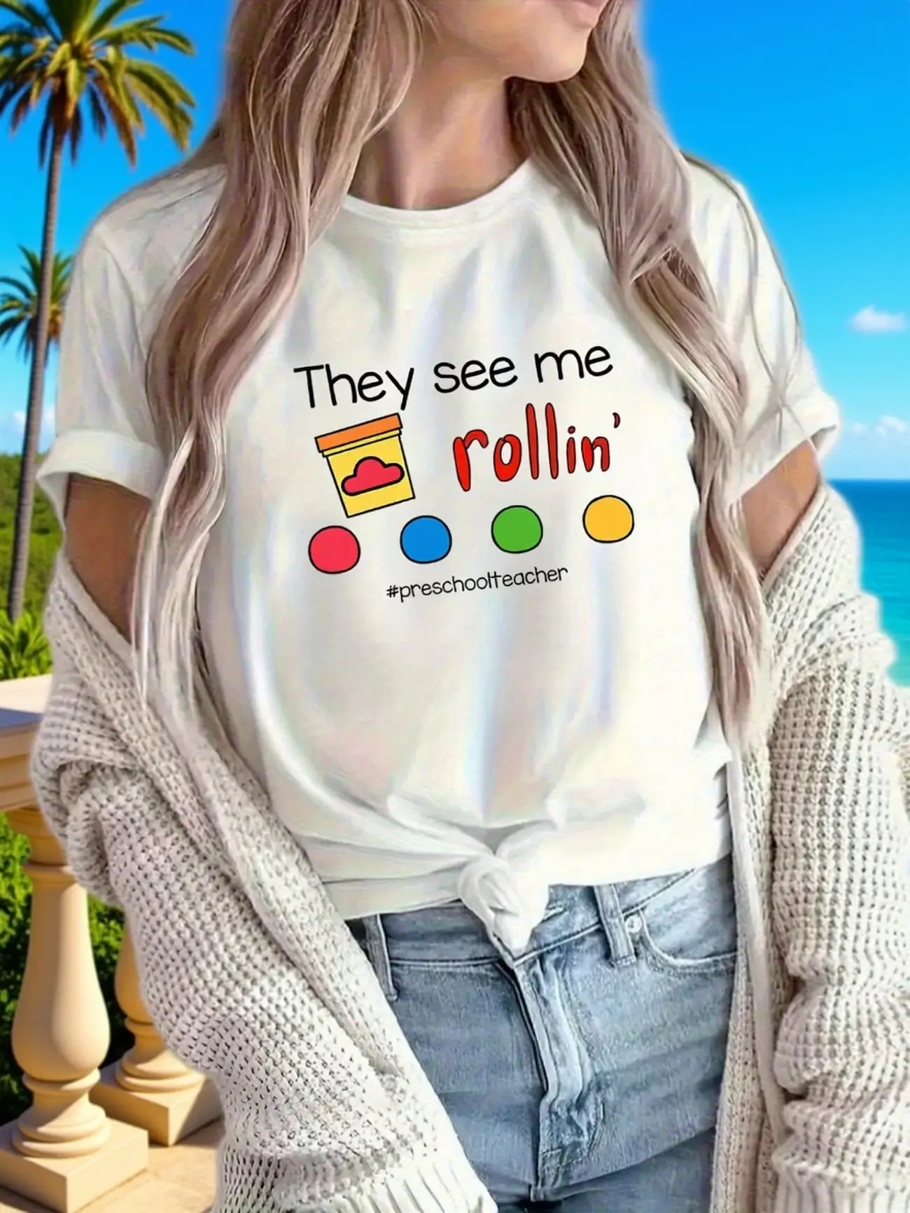 Plus size women's short sleeve T-shirt They See Me Rollin' Paint Palette soft and comfortable fabric summer outfits women's
Plus size women's short sleeve T-shirt They See Me Rollin' Paint Palette soft and comfortable fabric summer outfits women's