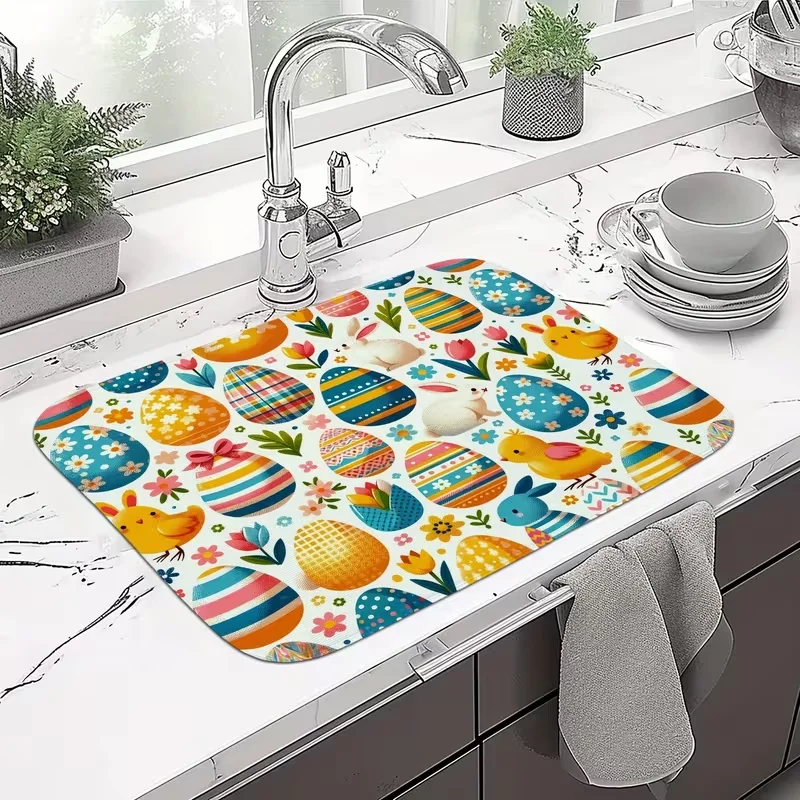 Кухонный сушильный коврик из дышащей сетчатой ткани, впитывающая салфетка для стекла, декор для дома в стиле «Воскресшее пасхальное яйцо», кухонные дренажные коврики
Кухонный сушильный коврик из дышащей сетчатой ткани, впитывающая салфетка для стекла, декор для дома в стиле «Воскресшее пасхальное яйцо», кухонные дренажные коврики