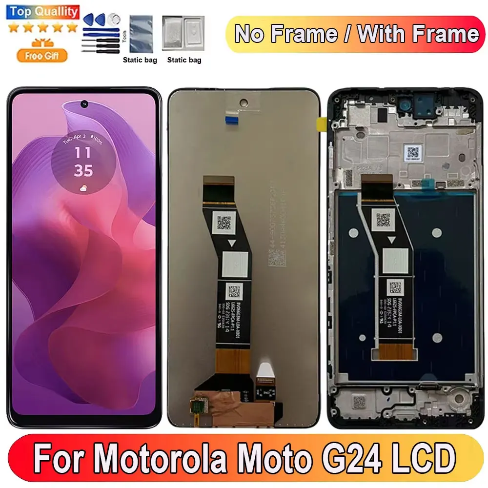 6.56''For Motorola Moto G24 LCD Display Screen Touch Panel Digitizer Replacement Parts For Motorola Moto G24 Screen With Frame
6.56''For Motorola Moto G24 LCD Display Screen Touch Panel Digitizer Replacement Parts For Motorola Moto G24 Screen With Frame