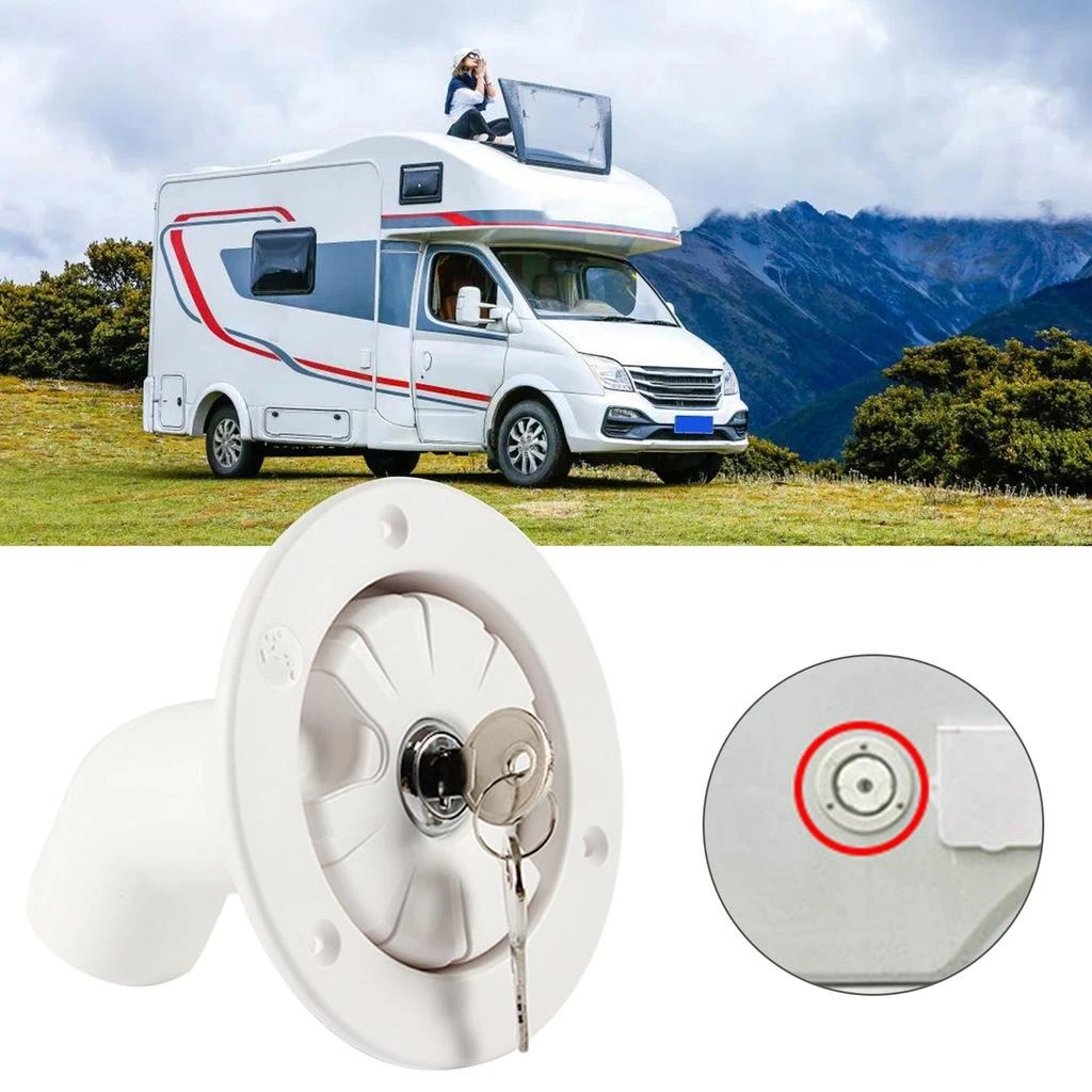Round Gravity RV Water Tank Fill Inlet Replacement Cap with Lock for Boat Camper Trailer Exterior Hatch Marine Accessories
Round Gravity RV Water Tank Fill Inlet Replacement Cap with Lock for Boat Camper Trailer Exterior Hatch Marine Accessories