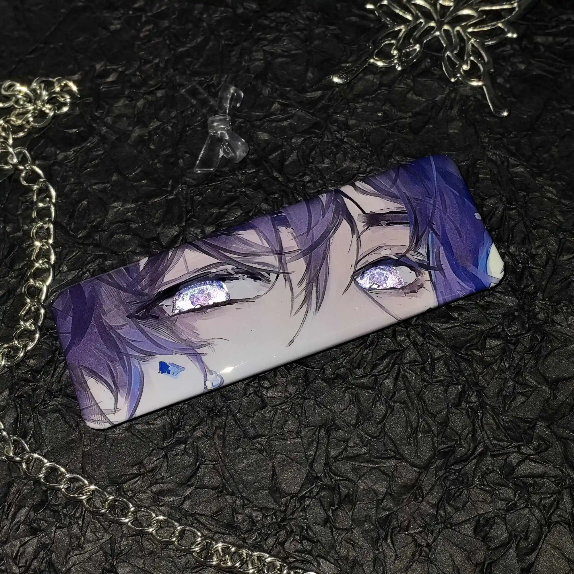 Anime Love and deepspace Xavier Rafayel Cosplay decorative badge reflect light Double flashing eyes silver glitter brooch
Anime Love and deepspace Xavier Rafayel Cosplay decorative badge reflect light Double flashing eyes silver glitter brooch
