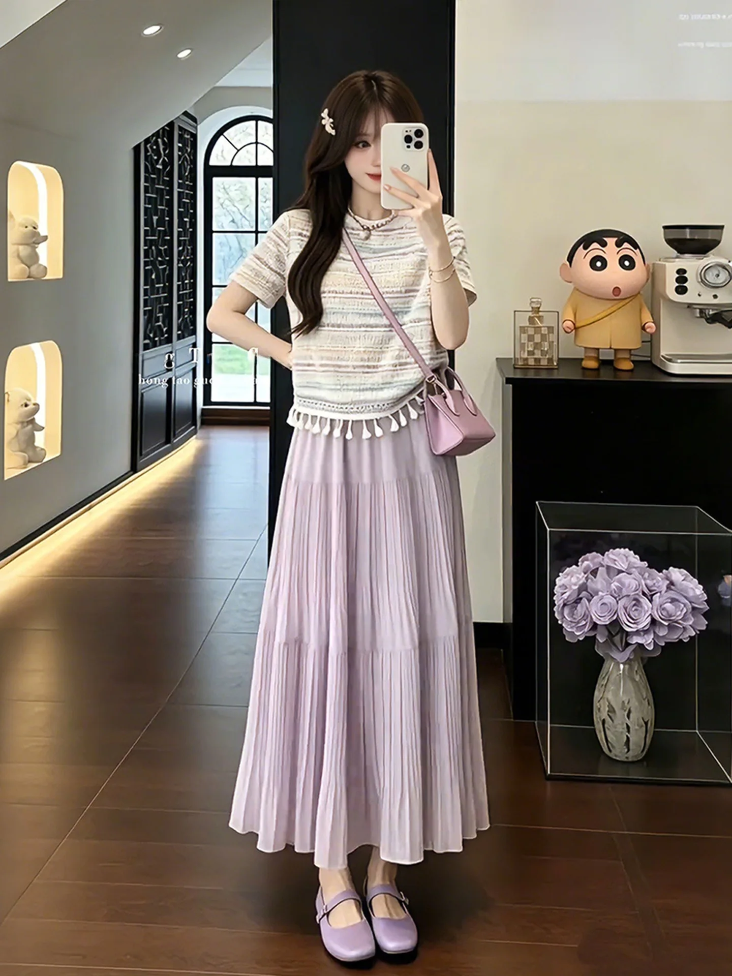 Summer Lace Trim Ruffle Hem Top And Skirt Set Women's Sweet Style plus Size Fashion Ensemble High Waist Midi Skirt round Neck
Summer Lace Trim Ruffle Hem Top And Skirt Set Women's Sweet Style plus Size Fashion Ensemble High Waist Midi Skirt round Neck