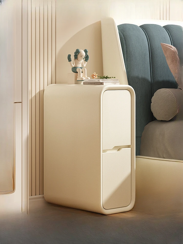 Modern Minimalist Narrow Nightstand in Solid Wood with Cream Color and Miniature Design
Modern Minimalist Narrow Nightstand in Solid Wood with Cream Color and Miniature Design