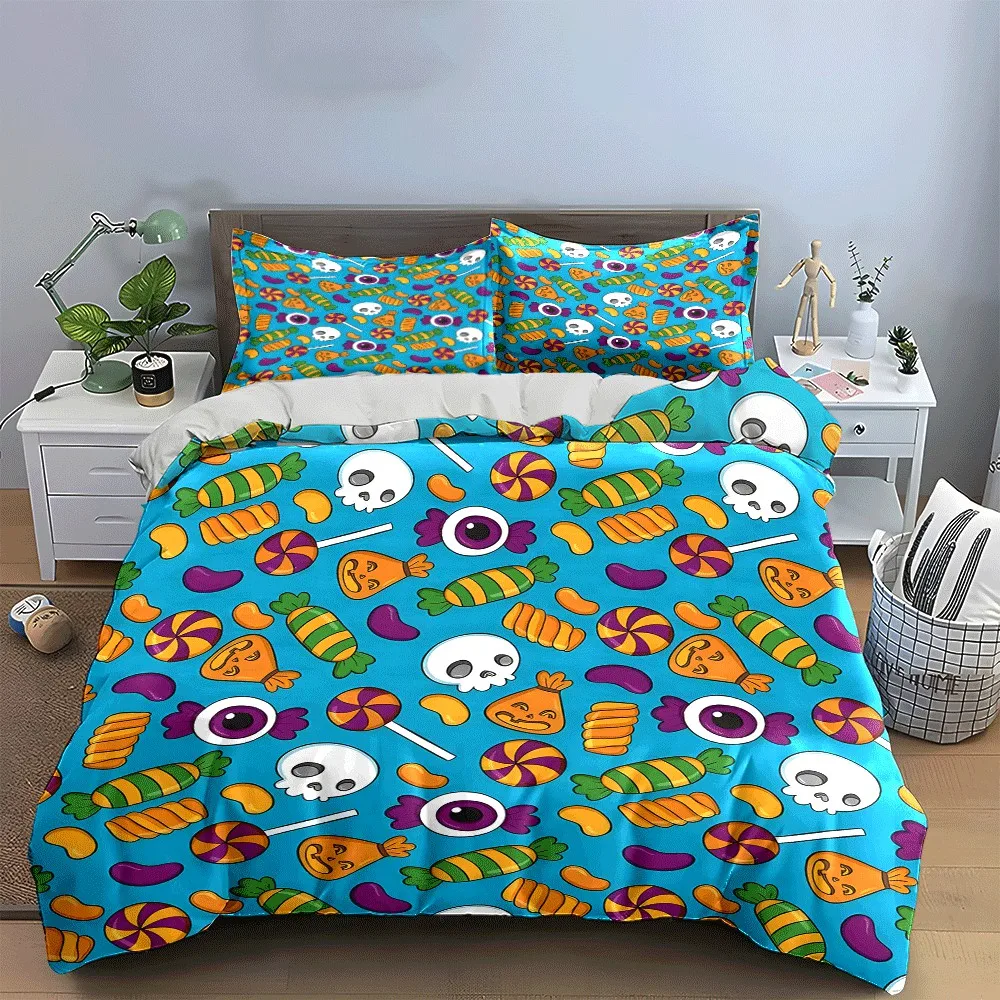 "Colorful Halloween Candy Pattern Set" Suitable for Halloween-themed decor Exquisite 3-piece bedding set gift for kids adults
"Colorful Halloween Candy Pattern Set" Suitable for Halloween-themed decor Exquisite 3-piece bedding set gift for kids adults