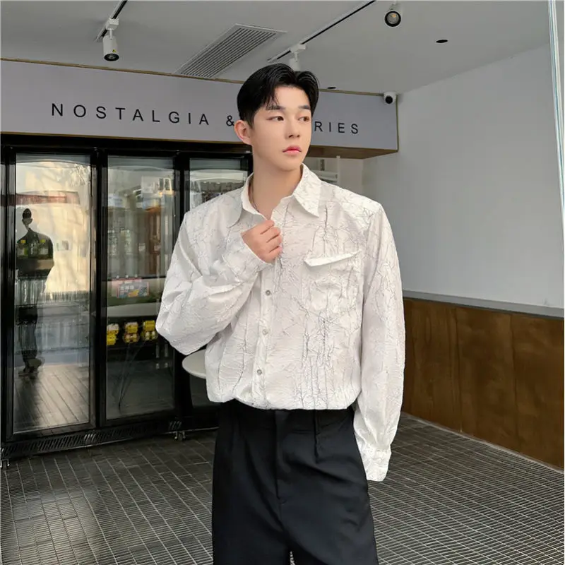 Men's Long Sve irt oulder Pads Drapey Cra Design Spring Summer Casual High End irt Trendy Polyester Cotton Blend
Men's Long Sve irt oulder Pads Drapey Cra Design Spring Summer Casual High End irt Trendy Polyester Cotton Blend