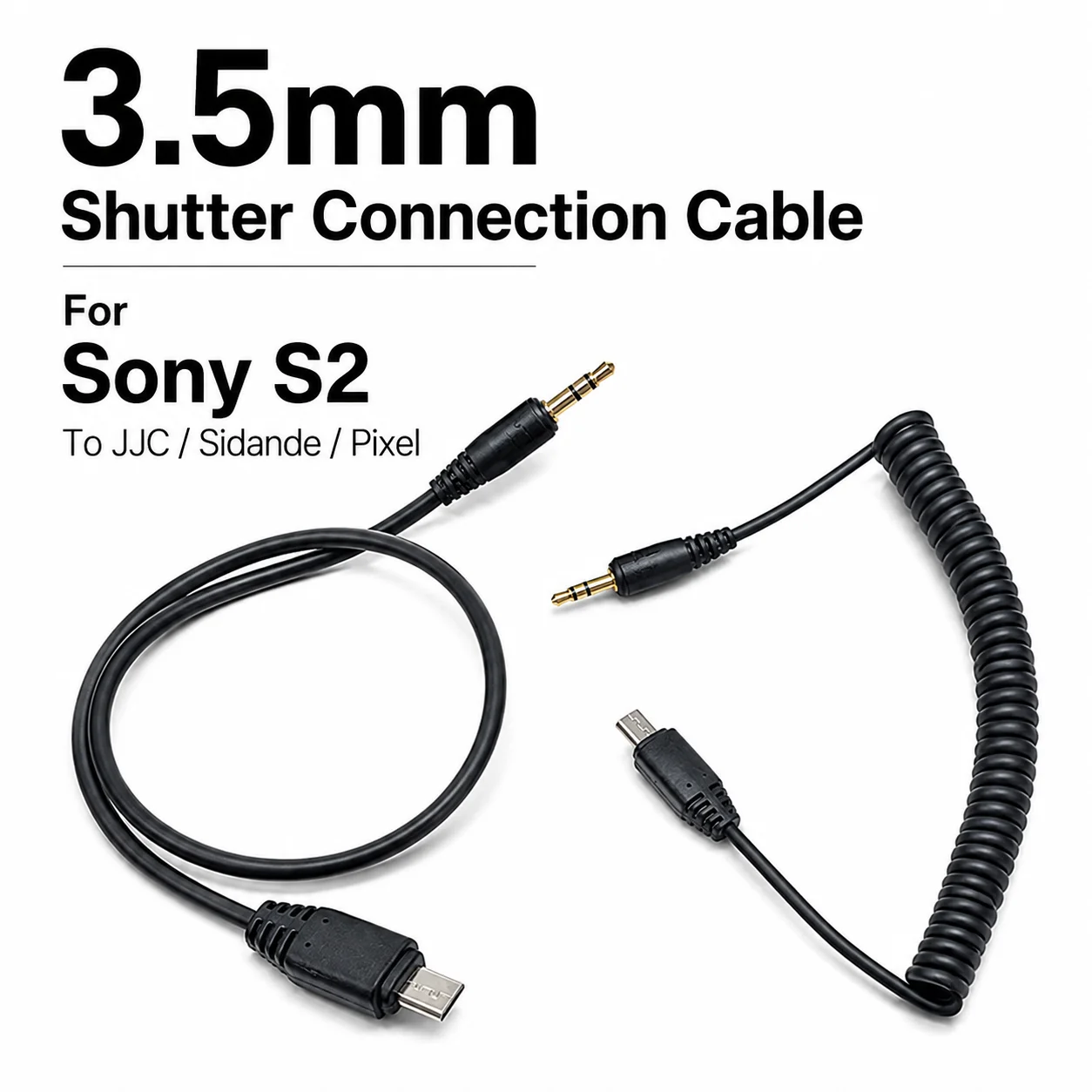 For Sony S2 3.5mm Shutter Cable Shutter Connection Cable for Pixel/Sidande/JJC Flash Trigger Connection Cable
For Sony S2 3.5mm Shutter Cable Shutter Connection Cable for Pixel/Sidande/JJC Flash Trigger Connection Cable