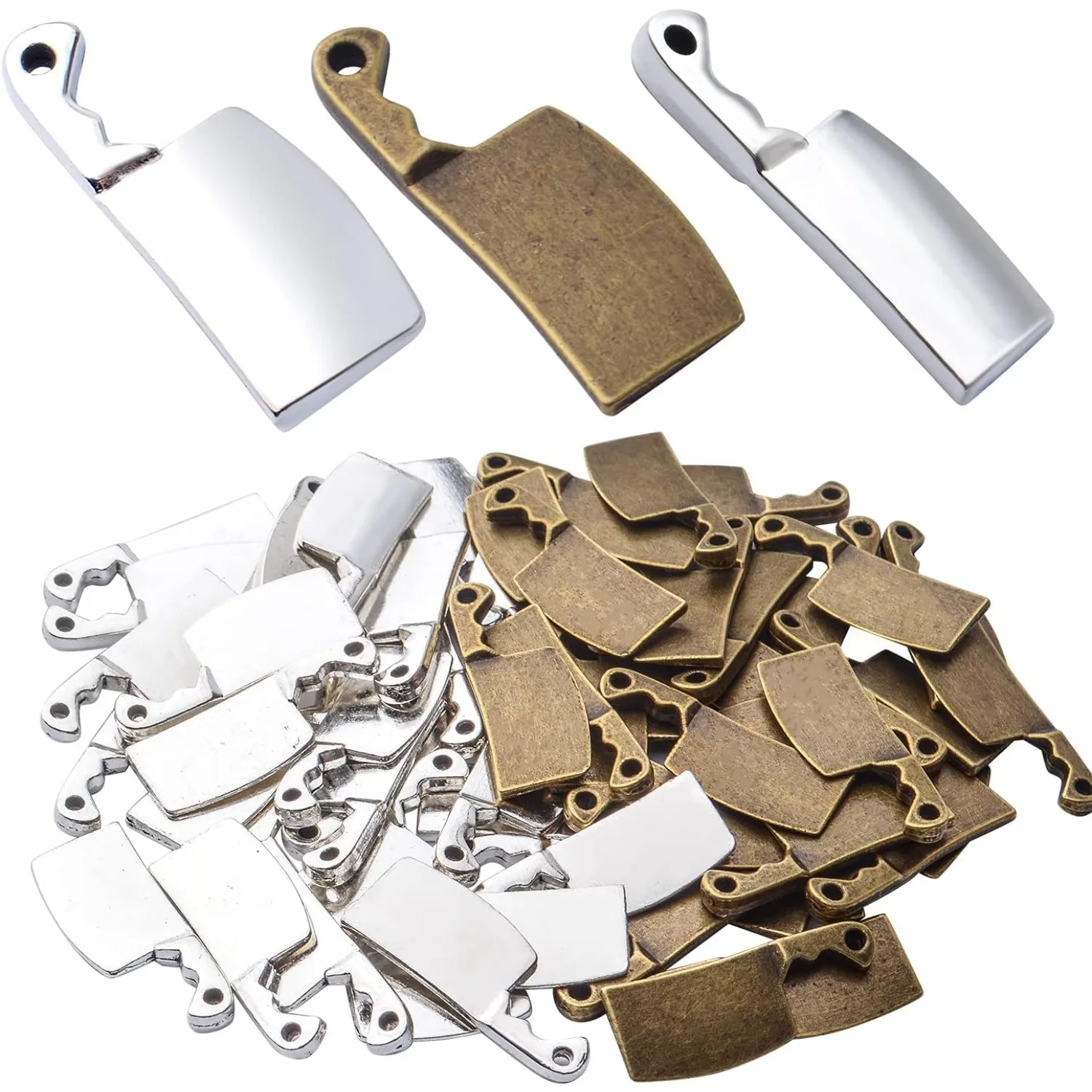 60pcs Kitchen Charms,23.5mm×9mm Alloy Knife Meat Cleaver Charm Pendants for DIY Bracelet Necklace Jewelry Crafts Making Supplies
60pcs Kitchen Charms,23.5mm×9mm Alloy Knife Meat Cleaver Charm Pendants for DIY Bracelet Necklace Jewelry Crafts Making Supplies