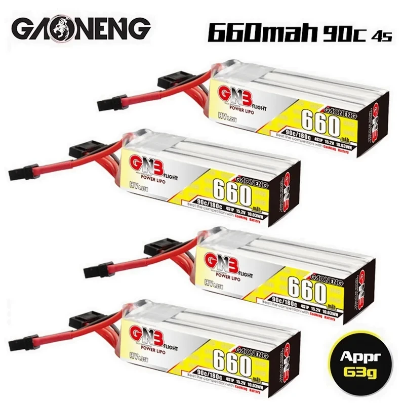 GAONENG GNB 660mAh 4S 14,8 V HV Lipo Battery 90C/180C для Beta85X Whoop квадрокоптера FPV RC Racing Drone Parts
GAONENG GNB 660mAh 4S 14,8 V HV Lipo Battery 90C/180C для Beta85X Whoop квадрокоптера FPV RC Racing Drone Parts