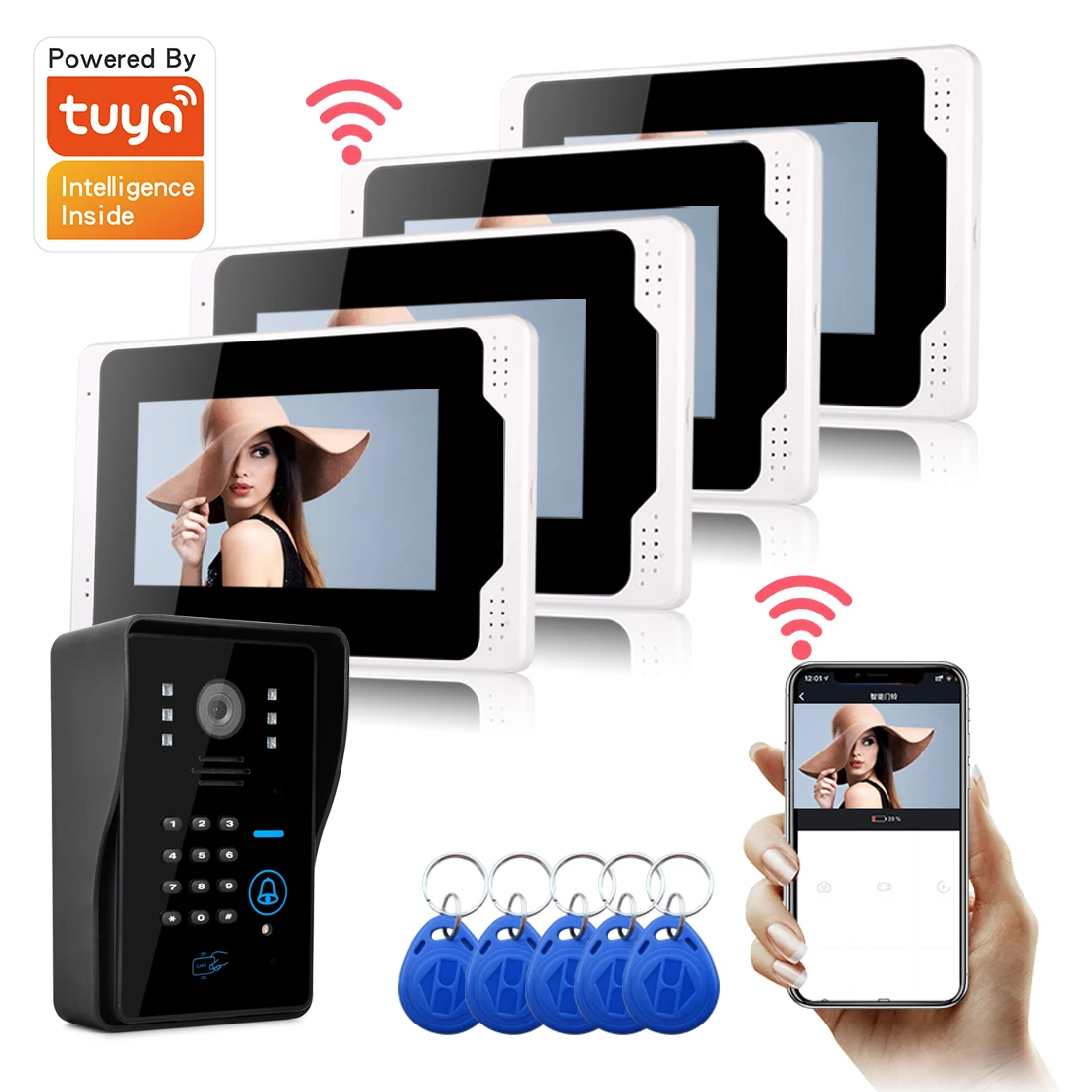 WiFi Tuya Smart Video Door Phone Intercom System Home Wireless Video Intercom 1080P AHD Wired Doorbell Camera 125Khz RFID Keyfob
WiFi Tuya Smart Video Door Phone Intercom System Home Wireless Video Intercom 1080P AHD Wired Doorbell Camera 125Khz RFID Keyfob