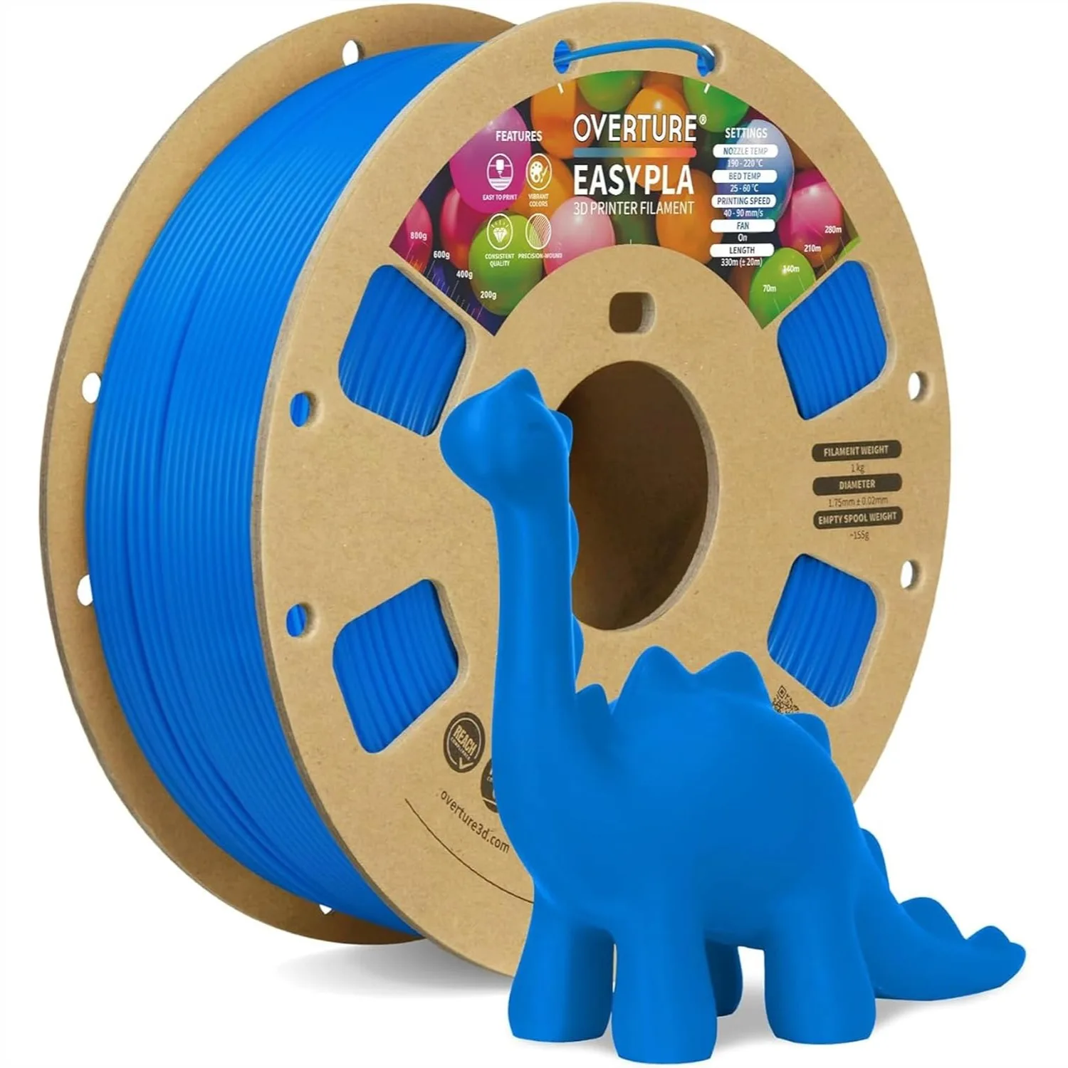 1.75mm PLA 3D Printer Filament, 1kg Cardboard Spool (2.2lbs), Dimensional Accuracy +/- 0.02mm for Most FDM Printers
1.75mm PLA 3D Printer Filament, 1kg Cardboard Spool (2.2lbs), Dimensional Accuracy +/- 0.02mm for Most FDM Printers