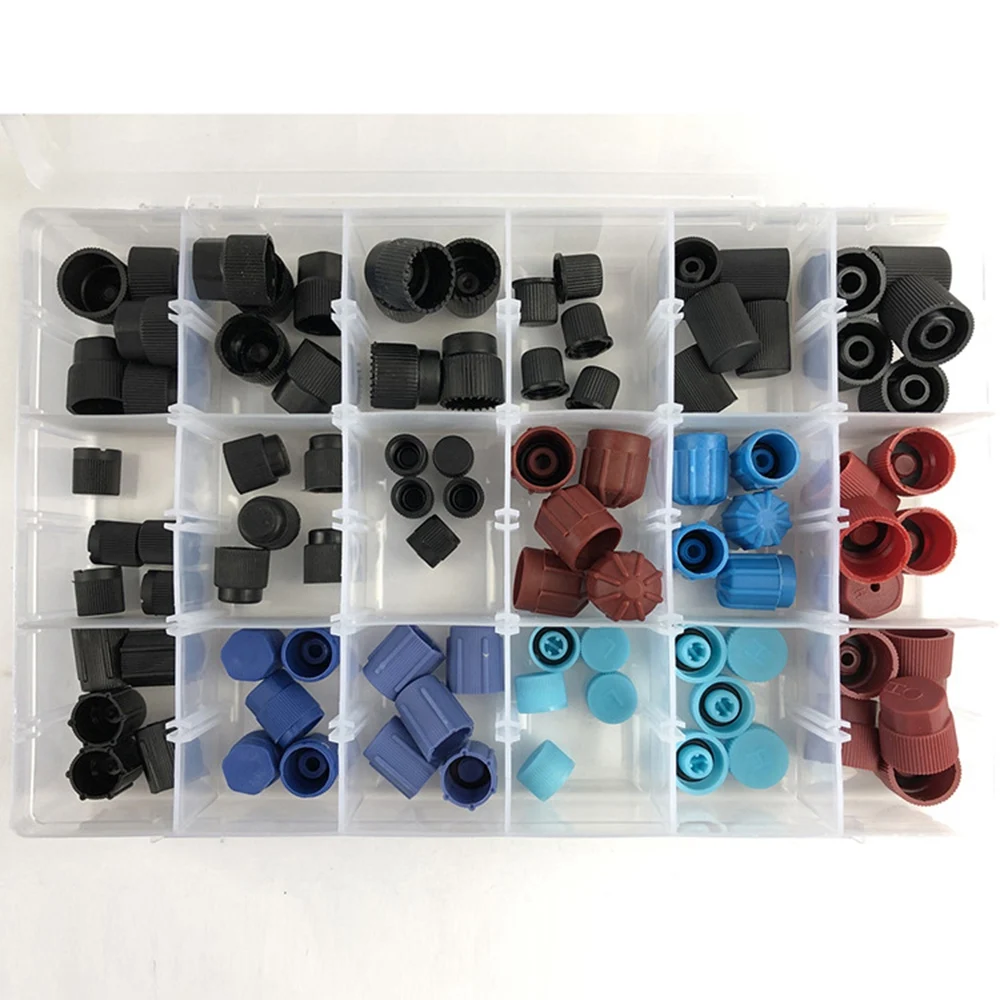 90Pcs Car Air Conditioner Repair Kit Car R134A R12 High And Low Pressure Side AC System Valve Core Dust Cap
90Pcs Car Air Conditioner Repair Kit Car R134A R12 High And Low Pressure Side AC System Valve Core Dust Cap