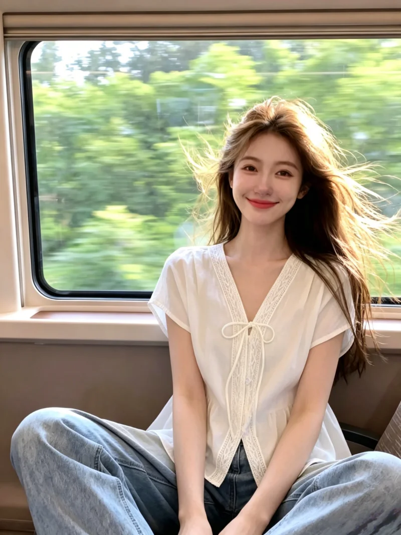 Summer New Style Women's Shirt Knot V-neck Fly Sleeve Self-retention Soft Versatile Slimming Top Korean Style Strai...
Summer New Style Women's Shirt Knot V-neck Fly Sleeve Self-retention Soft Versatile Slimming Top Korean Style Strai...