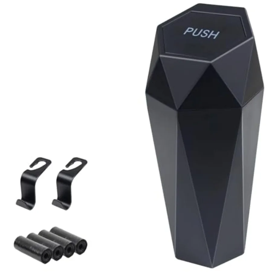 Car Trash Can, Car Trash Bin with Lid, Car Accessories for Women Interior, Car Garbage Can with Additional 2 ABS Hooks and 60pc
Car Trash Can, Car Trash Bin with Lid, Car Accessories for Women Interior, Car Garbage Can with Additional 2 ABS Hooks and 60pc
