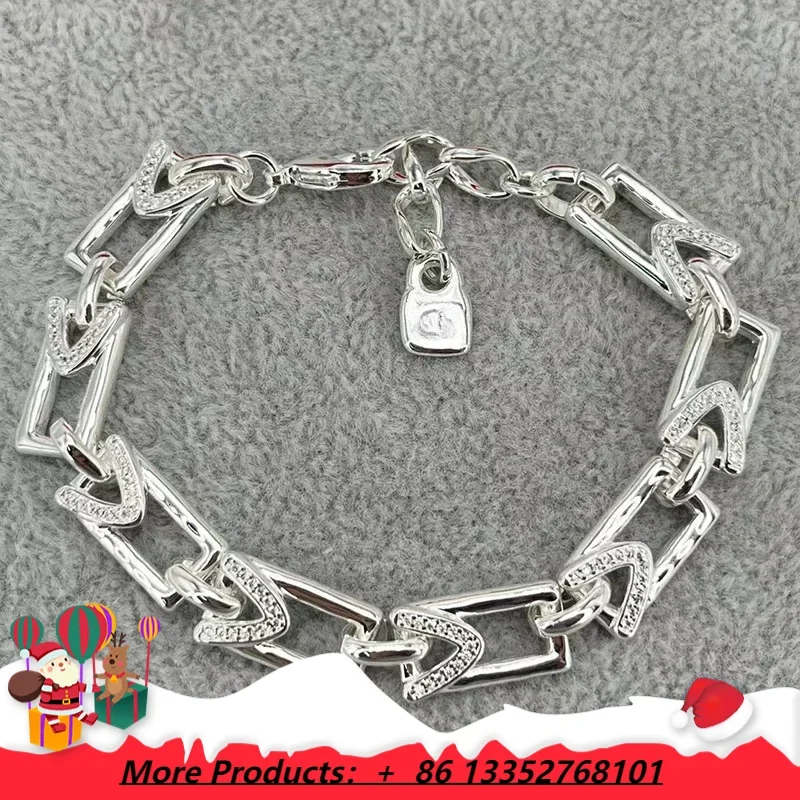 2025 European and American sparkling beautiful silver diamond inlaid rectangular chain bracelet for women's jewelry
2025 European and American sparkling beautiful silver diamond inlaid rectangular chain bracelet for women's jewelry