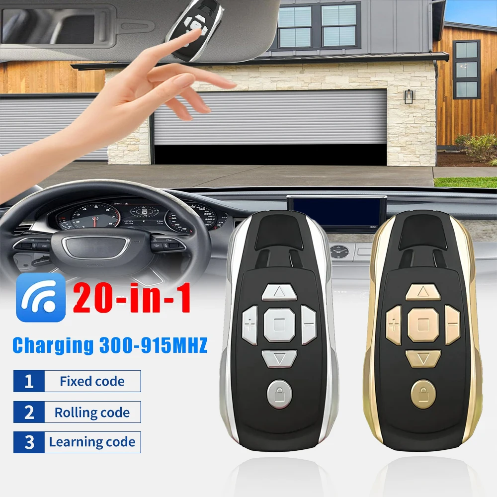 20 in 1 Universal Garage Remote Control Garage Door Gate Key Duplicator Clone Multi-frequency 300-915Mhz USBCharging Door Opener
20 in 1 Universal Garage Remote Control Garage Door Gate Key Duplicator Clone Multi-frequency 300-915Mhz USBCharging Door Opener