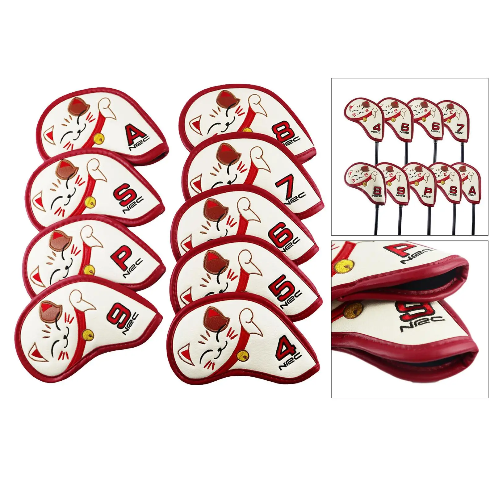 Pack of 9 Irons Set covers for head Set Iron Covers Headcover, Fit Most Irons
Pack of 9 Irons Set covers for head Set Iron Covers Headcover, Fit Most Irons