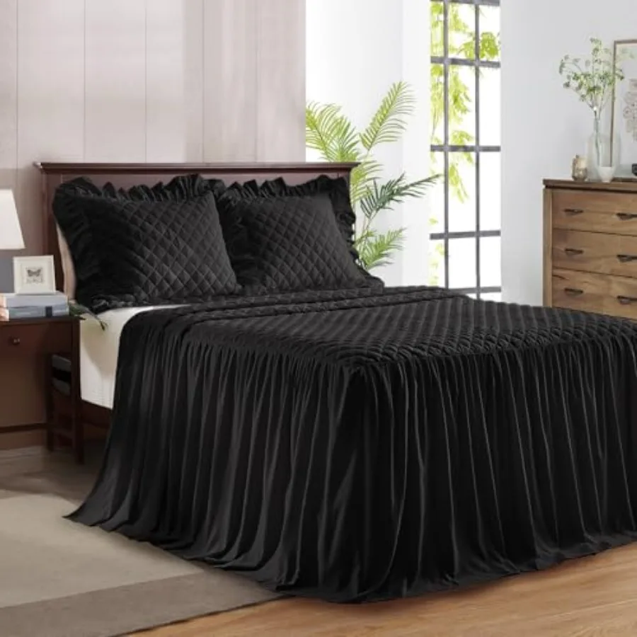 Ruffle Skirt Bedspread Set - 30" Long Drop - Vintage Chic Ruffled Summer Coverlet Bed Spreads Quilt Boho Bedding Farmhouse Styl
Ruffle Skirt Bedspread Set - 30" Long Drop - Vintage Chic Ruffled Summer Coverlet Bed Spreads Quilt Boho Bedding Farmhouse Styl