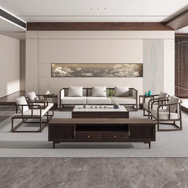 2 Seater New Chinese Style Solid Wood Living Room Sofas Design Comfortable Aesthetics Luxury Sofa Living Room High-end Furniture
2 Seater New Chinese Style Solid Wood Living Room Sofas Design Comfortable Aesthetics Luxury Sofa Living Room High-end Furniture