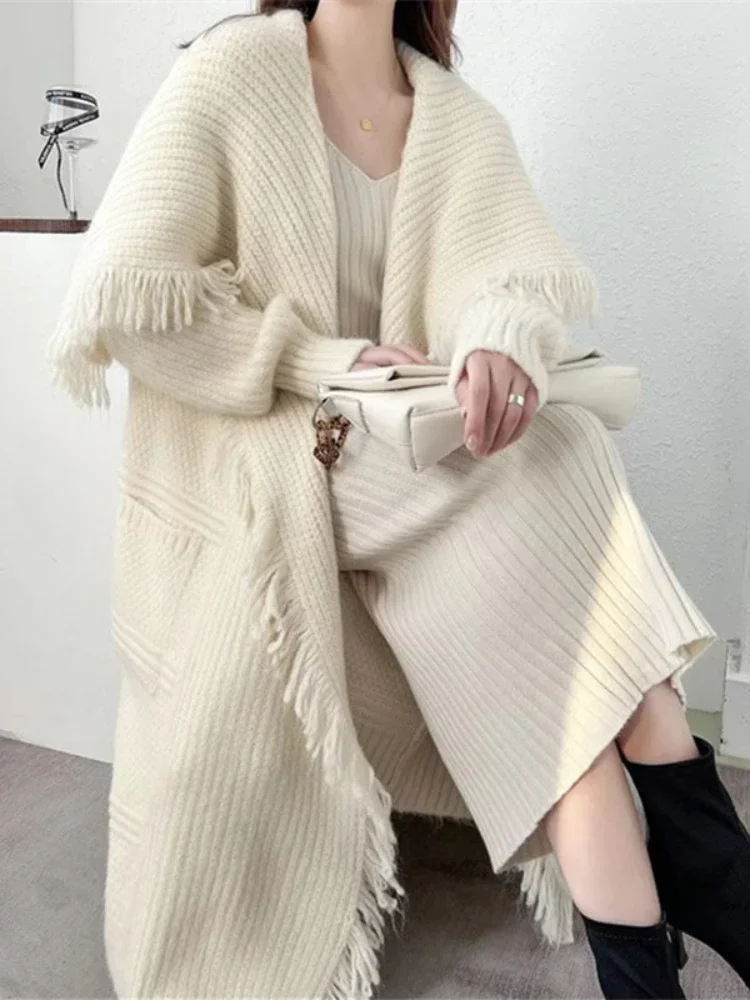 Winter Muslim Knitted Cardigan Women Sweater Jacket 2026 Tassel Thicken Loose Long Outerwear Maxi Y2k Sweater Coat Soft Jacket
Winter Muslim Knitted Cardigan Women Sweater Jacket 2026 Tassel Thicken Loose Long Outerwear Maxi Y2k Sweater Coat Soft Jacket