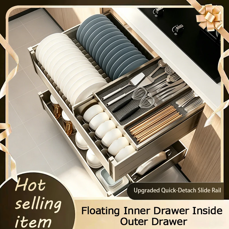 Aerospace Aluminum Double Layer Drawer Style Bowl Plate Rack With Built In Seasoning Holder For Kitchen Cabinet Organizer
Aerospace Aluminum Double Layer Drawer Style Bowl Plate Rack With Built In Seasoning Holder For Kitchen Cabinet Organizer