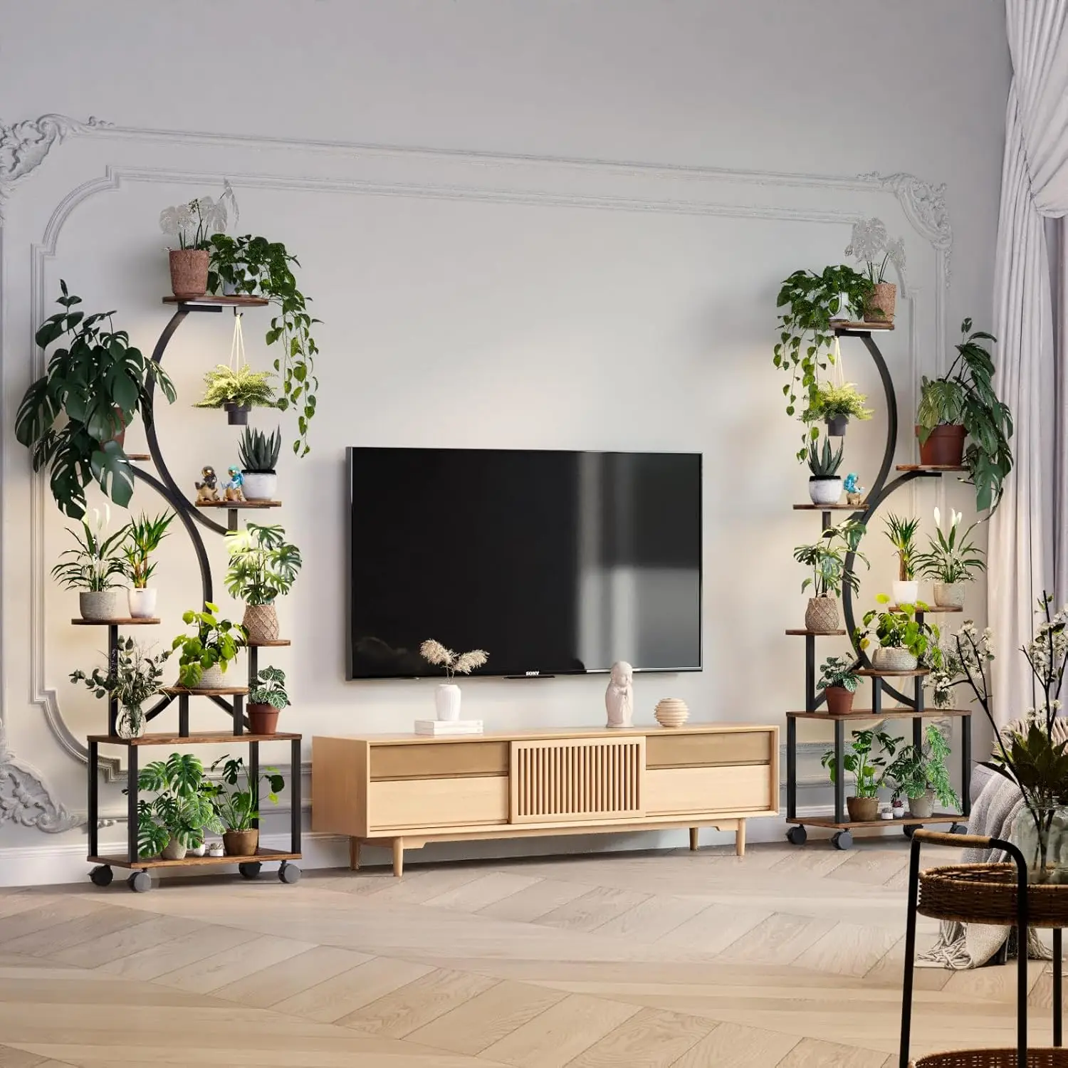Plant Stand Indoor with Grow Light, Wooden Display Rack Holder, Corner Flower Stand for Living Room, Garden, Patio (S-Shape)
Plant Stand Indoor with Grow Light, Wooden Display Rack Holder, Corner Flower Stand for Living Room, Garden, Patio (S-Shape)