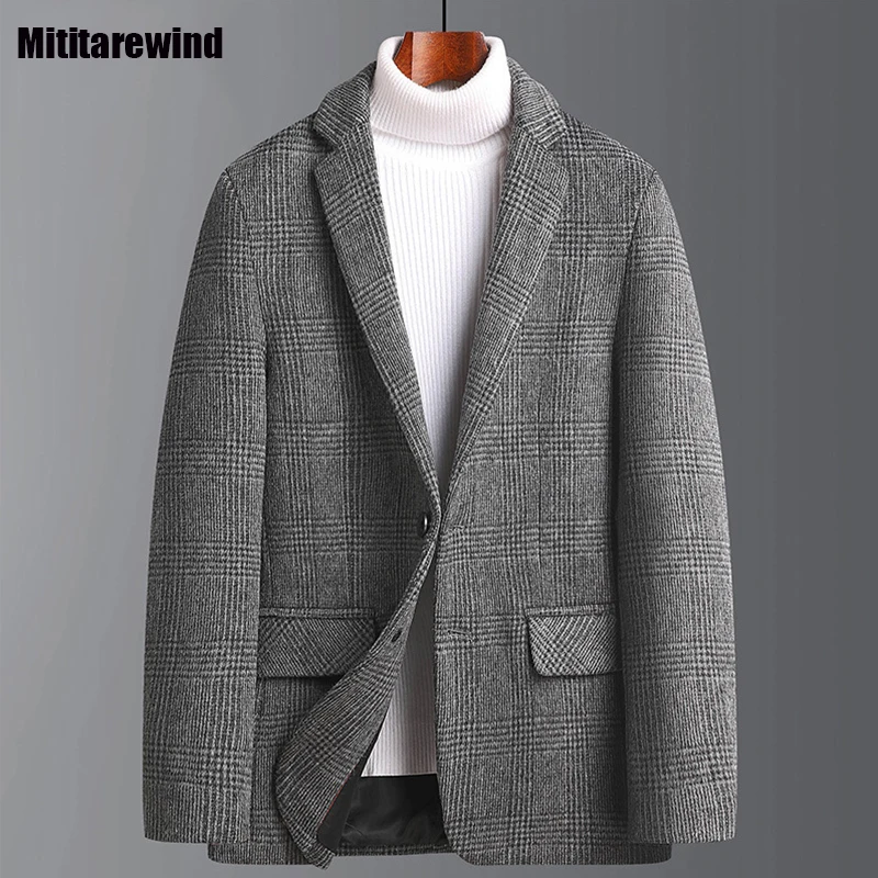Autumn Winter New Men Jackets Brand Commuter Casual Thicken Blazers Plaid Woolen Coats Large Size Korean Fashion Slim Gray Coat
Autumn Winter New Men Jackets Brand Commuter Casual Thicken Blazers Plaid Woolen Coats Large Size Korean Fashion Slim Gray Coat