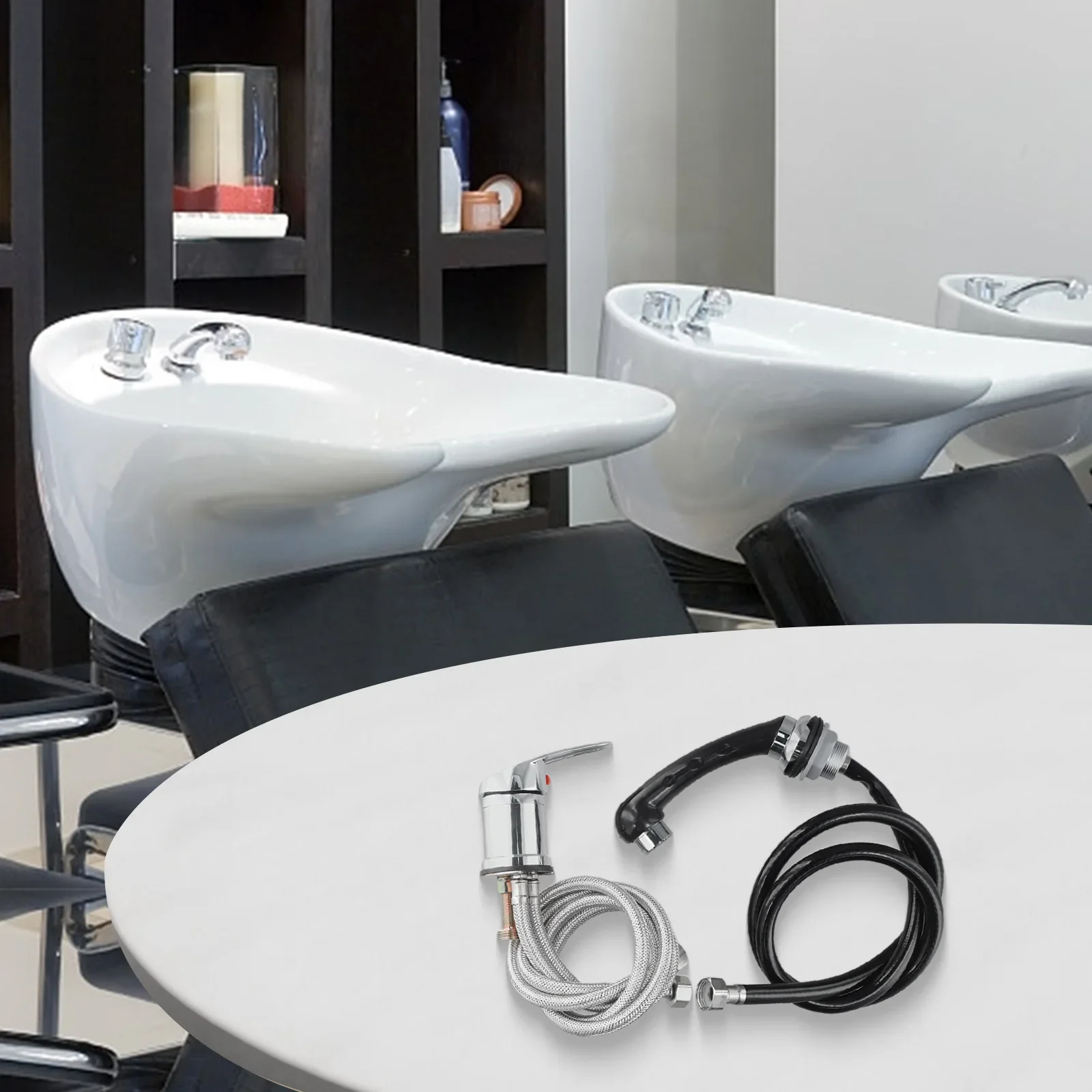 Color Silver Black Hairdresser Faucet Complete Chrome Fitting Fabric Hose Generous Hose Length High-pressure Fitting
Color Silver Black Hairdresser Faucet Complete Chrome Fitting Fabric Hose Generous Hose Length High-pressure Fitting