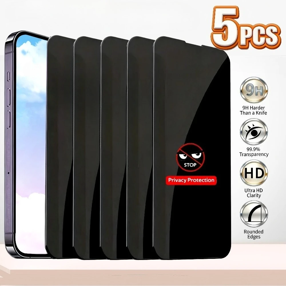 5Pcs Privacy Full Screen Protectors for iPhone 17 16 18 15 Pro Max 15 14 Plus Tempered Glass for iPhone 17e 16e 14 13 12 11 Pro
5Pcs Privacy Full Screen Protectors for iPhone 17 16 18 15 Pro Max 15 14 Plus Tempered Glass for iPhone 17e 16e 14 13 12 11 Pro