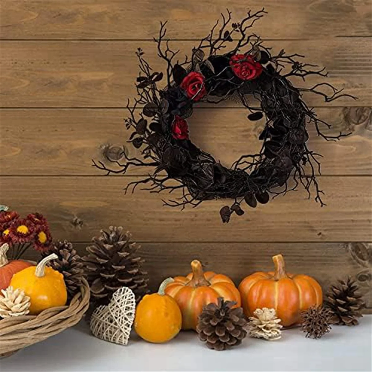 Black Halloween Door-Wreath with Red Rose Wreath for Front Door Black Wreath for Gothic Halloween Home Decor HOT
Black Halloween Door-Wreath with Red Rose Wreath for Front Door Black Wreath for Gothic Halloween Home Decor HOT
