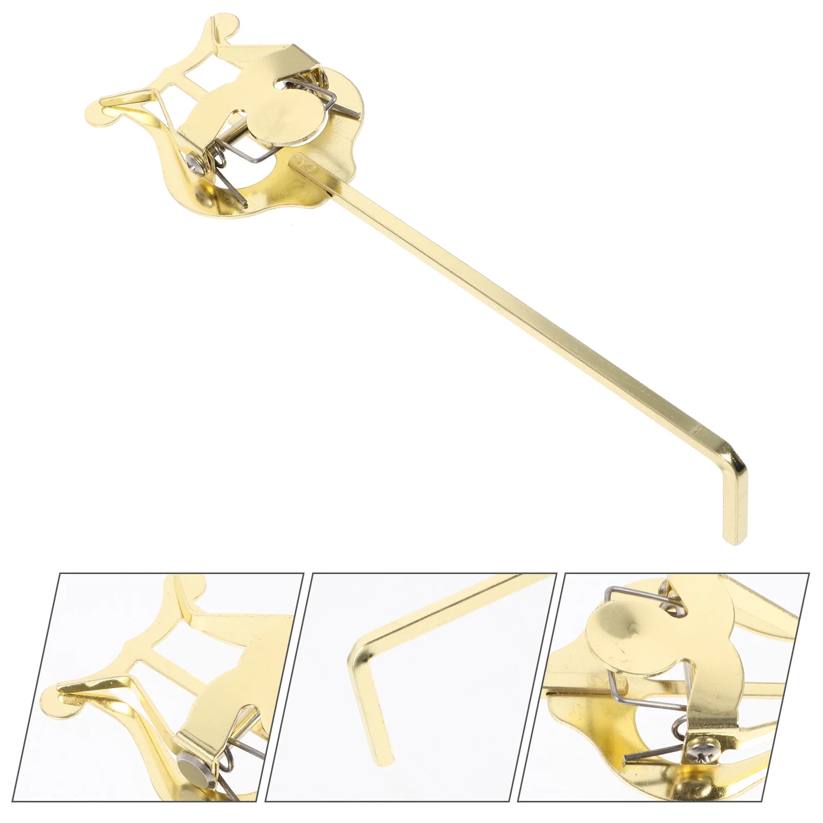 Portable Trumpet Lyre Golden Easy Install Remove Durable Metal Compact Suitable Trumpets Cornets Sheet Music Clip Holder
Portable Trumpet Lyre Golden Easy Install Remove Durable Metal Compact Suitable Trumpets Cornets Sheet Music Clip Holder